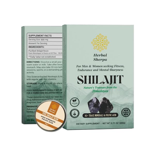 Pure Himalayan Shilajit Resin for Men and Women 75% Fulvic Acid | Gold Grade High Potency for Energy, Immune Support UK Lab Tested 20g 1 Pack