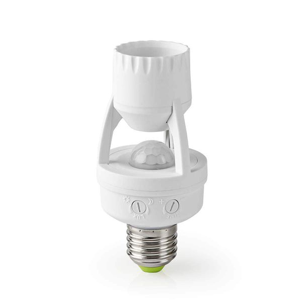 Ex-Pro PIR Occupancy Motion Sensor Detector, E27 Lamp Holder Converter Adaptor, Ceiling Mount, 360 Degree 6m Range, White - 2 Pack