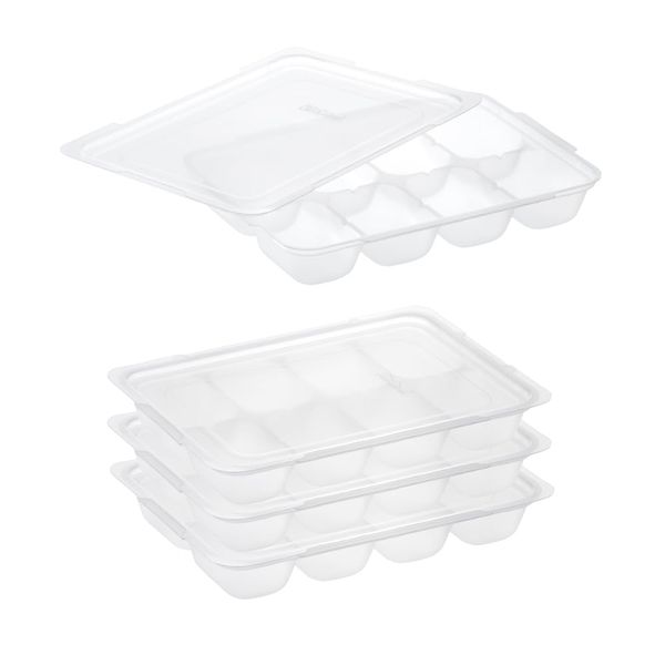 Richell R 25 Subdivided Freezing Block Tray, 1-Block Capacity: 0.8 fl oz (25 ml), 8 Blocks, Set of 4