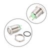 sourcing map Momentary Metal Push Button Switch 12mm Mounting Dia 1NO 3-6V Green LED Light
