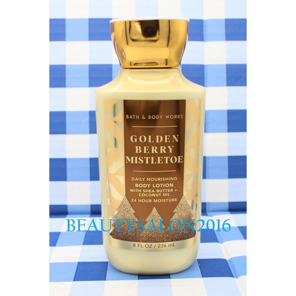 Bath and Body Works GOLDEN BERRY MISTLETOE Body Lotion 8 FL OZ NEW