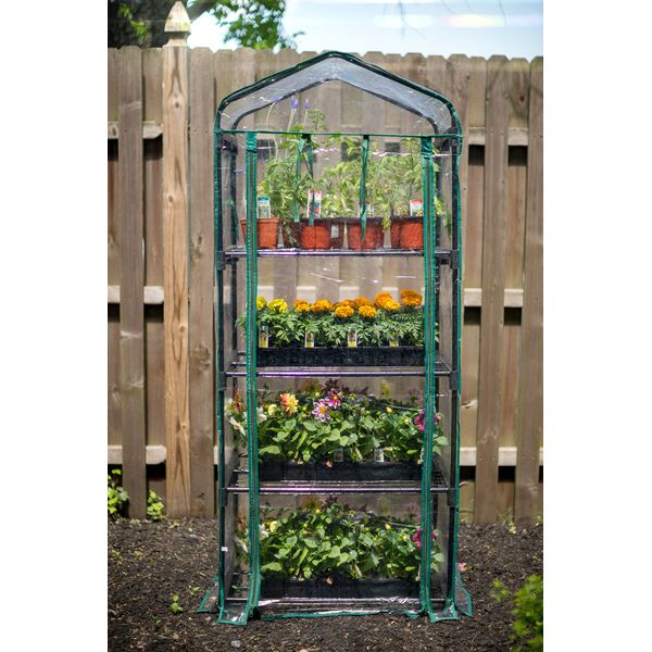 Gardman R687 4-Tier Mini Greenhouse, 27" Long x 18" Wide x 63" High