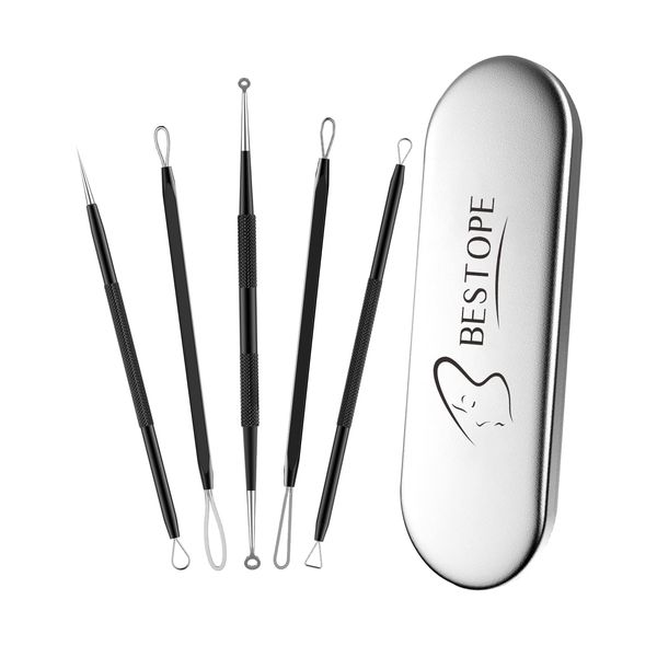 TAYTHI Blackhead Remover Tool, Pimple Popper Tool Kit, Blackhead Extractor Tool for Face, Extractor Tool for Comedone Zit Acne Whitehead Blemish, Stainless Steel Extraction Tools