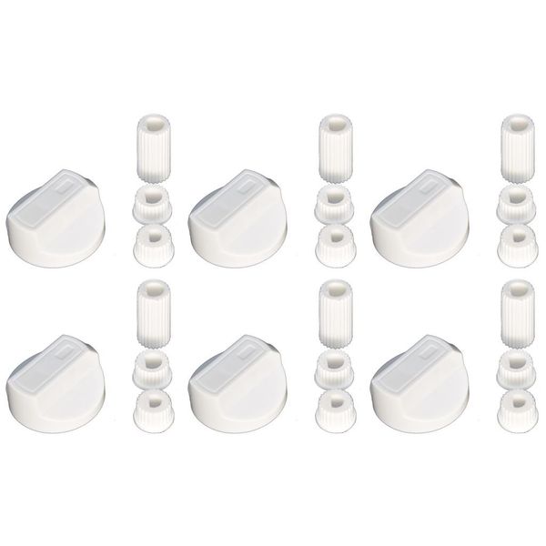 Ufixt Universal White Control Knobs for Ovens, Cookers and Hobs (Pack of 6)