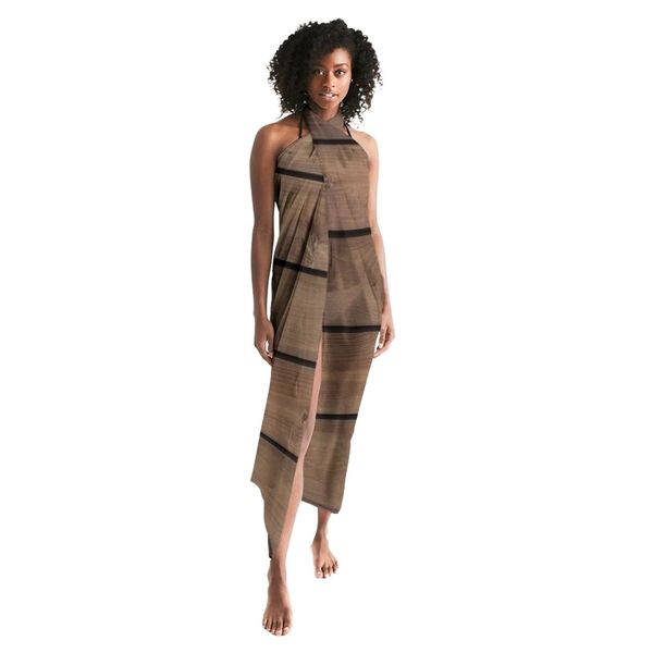 Sheer Sarong Swimsuit Cover Up Wrap / Brown Wood - Universal