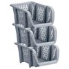 New Elegant Medium Utility Stacking Basket –Grey, Easily Store Household Items –B01
