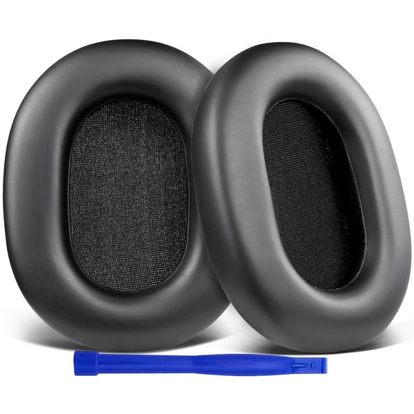 SOULWIT Ear Pads Ear Cushions for Sony WH-1000XM5 (WH1000XM5) Wireless Noise Cancelling Headphones Replacement Pads High Density Foam Protein Leather Headpads (Black)