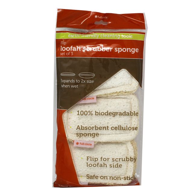 Full Circle Home Flip Loofah Sponge Set Of 3