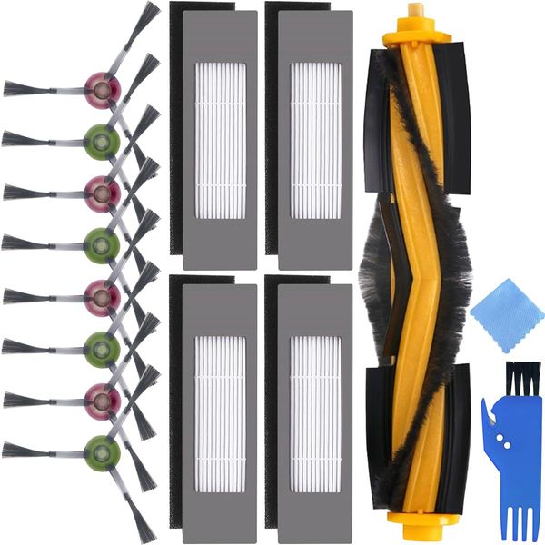EATBALE Replacement Parts for Yeedi Vac 2 Pro/Vac Max/Vac Hybrid/Vac Station, for Ecovacs Deebot Ozmo T8 / T8 AiVi / N8 / N8 Pro / N8 Pro+ / N10 Plus Robot Vacuum Main Brush Side Brush Filter