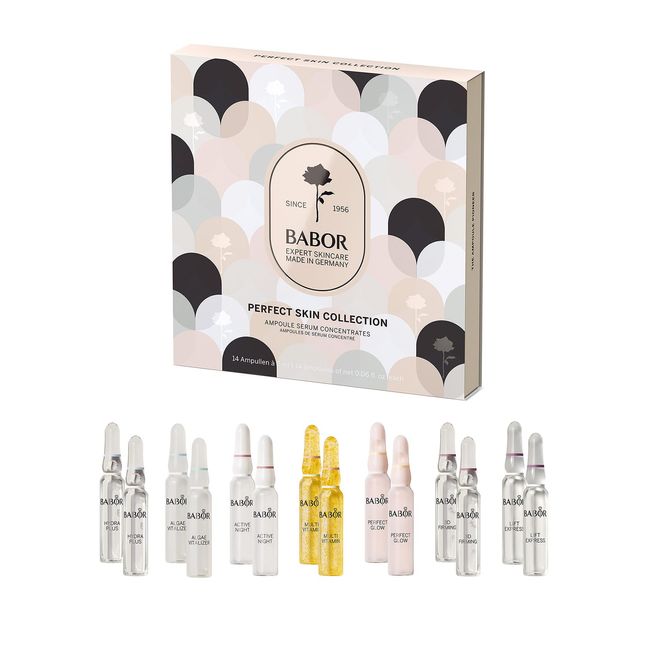 BABOR Ampullen Geschenkset, 14-Tage-Intensiv-Ampullenkur, Feuchtigkeit, Regeneration und Anti-Aging für einen strahlenden Teint, Beauty-Set, Perfect Skin Collection, 14 x 2 ml