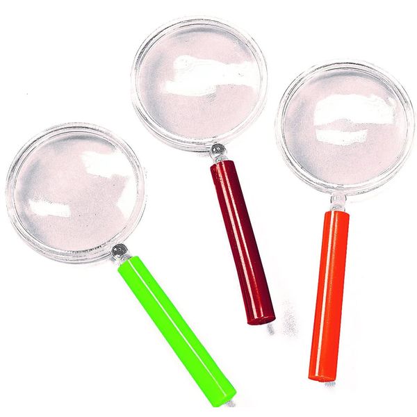 Fun Express Magnifying Glasses for Kids, Bulk Set of 12 - STEM Classroom Supplies and Mystery Party Favors