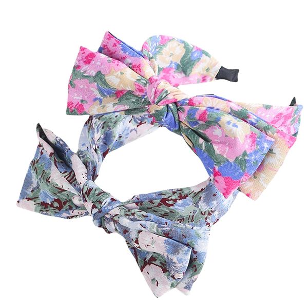 scicent Headbands for Women Print Bow Knot Fabric Head Bands Knotted Hair Bands Twisted Headwrap Bunny Ear Wide Hair Hoops Hair Accessories Pack of 3pcs Yoga Headband (Multi-colored) - 14705