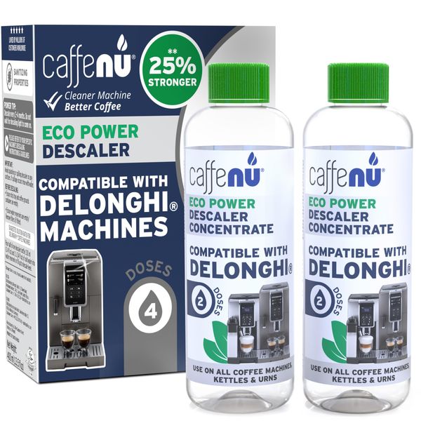 Caffenu | Descaler Liquid Delonghi 400 ml | Part of the Delonghi descaler set | Part of your barista accessories set | 2 applications