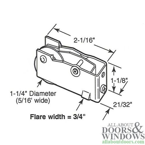Door Roller For Sliding Patio Doors Steel Wheel Single Steel Wheel 1.25 Inch