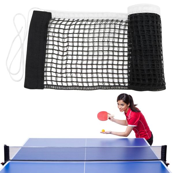 Tischtennisnetz für Jeden Tisch, 180 * 15cm Tischtennis Netz Platte, Nylon Tischtennisnetze Tischtennis Ersatznetz, Klappbar Tragbares Ping Pong Netz für Outdoor und Indoor (Schwarz)