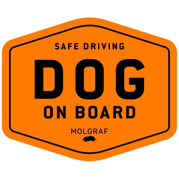 MOLGRAF DOG ON BOARD Sticker (Orange)