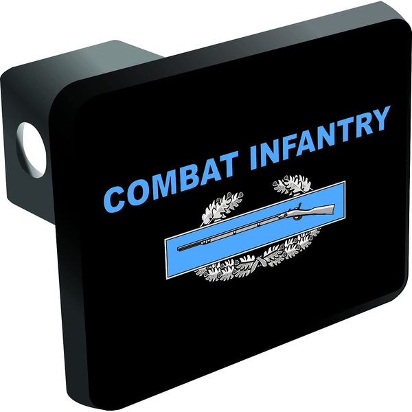 U.S. Army Combat Infantry Badge with Text Trailer Hitch Cover
