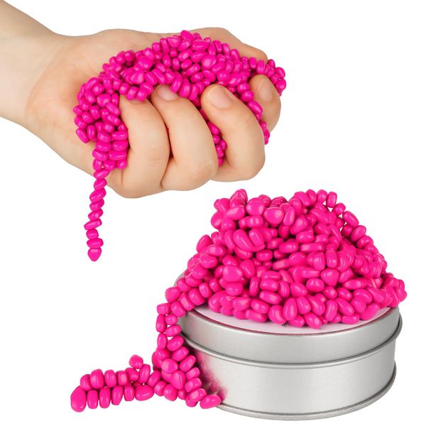 Magnetic Balls, Crags Ferrite Putty, Over 600 Weak Magnetic Ferrite Stones in a Metal Tin, Fidget Toys for Adults and ADHD Desk Toys for Office (Pink)