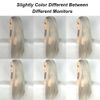 BLUPLE Silver Blonde Straight Lace Front Wigs Trendy Long Half Hand Tied Wig for Women Heat Resistant Synthetic Hair 22 Inches