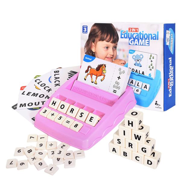 DEGIDEGI Educational Toys for Kids Ages 3-8, Matching Letter Spelling Game ABC Learning, Learning Toys for 4-7 Year Old Girls,Xmas Birthday Party Gifts for 3 4 5 6 7 8 Year Olds Girls Pink