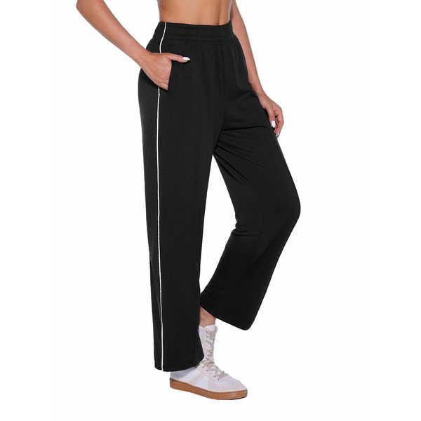 Jahetuul Freizeithose Damen Jogginghose lang Baumwolle locker Sweatpants breiterer elastischer Bund weite Hosen Mädchen Sporthose Damen formstabil