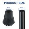 Pipped Ferrules (C Type) - Black, Size: 25mm (1 inch)