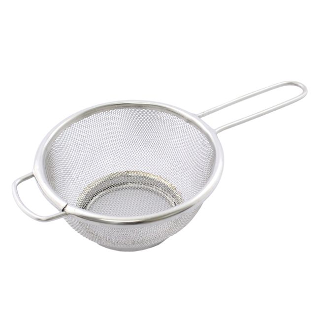 Strainer with Bottom 18-8 Stainless Steel, One Hand, 6.7 inches (17 cm), Silver