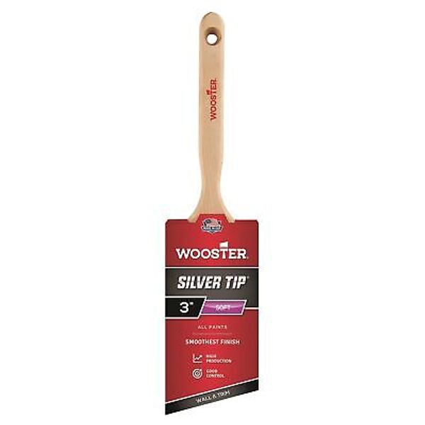 Brush 5221-3 Tip Angle Sash Paintbrush, 3-Inch, 3 Inch, White,Silver