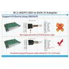 SATA III to M.2 SSD Adapter Device Sleep Mode (DEVSLP) with Frame Housing