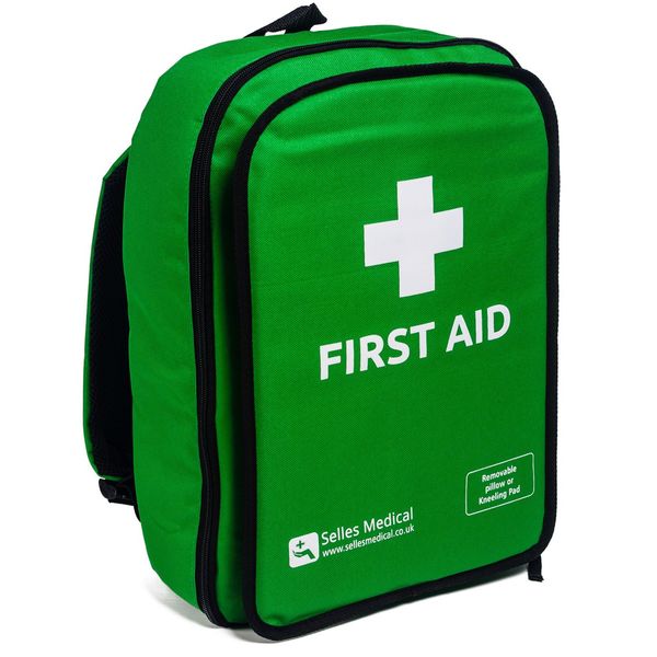 First Aid Rucksack, Green, with Detachable Kneeling Pad