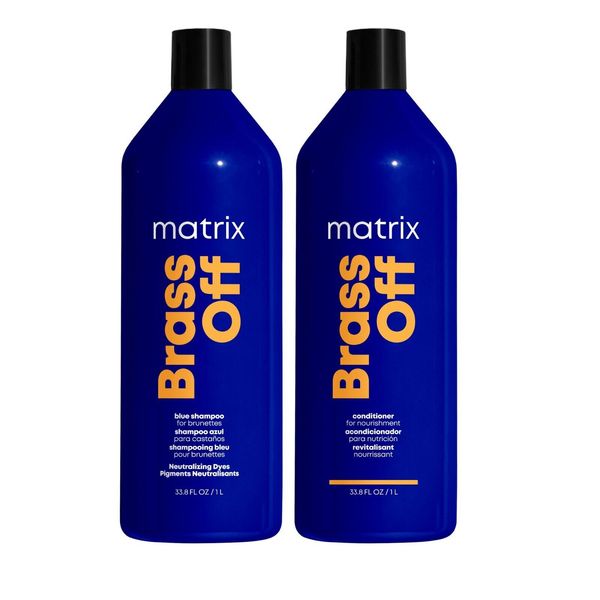 Matrix Total Results - BRASS OFF Shampoo & Conditioner Set 33.8 OZ 1 Liter Each