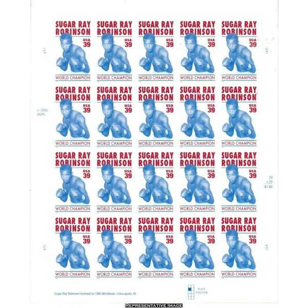 Sugar Ray Robinson Sheet 20 Mint US Postage 39c Stamps 4020 by USPS