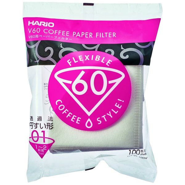 Hario Box of Paper Filter for 01 Dripper, 100 Sheets, White by Hario