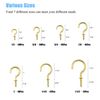 136 Pcs Brass Plated Screw-In Ceiling Cup Hooks Assortment for Home Office