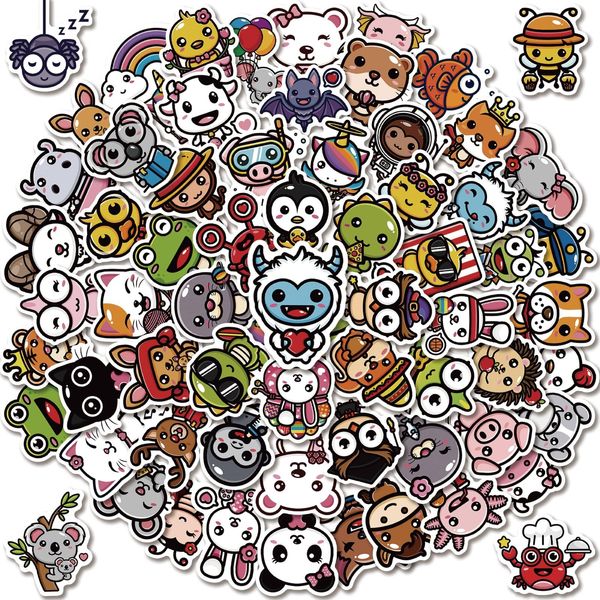 MiStar 110 PCS Cute Animal Stickers Pack, Vinyl Waterproof Kawaii Cartoon Decals Stickers for Water Bottle Laptop Hydroflask Skateboard, Party Gifts for Kids Teens Girls & Boys