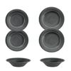 Crackle Glaze Grey - Melamine/Plastic 6 Piece Outdoor Dinnerware - Set for 2