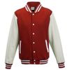 Just Hoods by AWDis, Men's Varsity Jacket - Fire red/white, size: XS