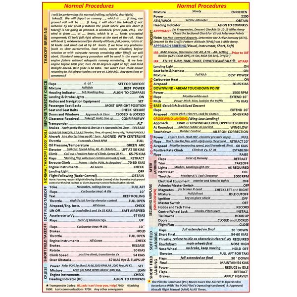 Cessna 152 Checklist - QRef & All In One For Student Pilots