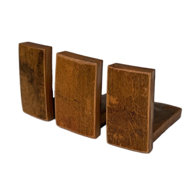 Temesso Untersetzer, Füße aus Holzdauben für Weinfass geölt - Fasserhöhung im 3er Set (Höhe 3 cm (1 Daube))