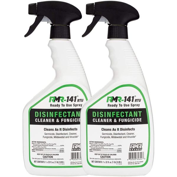 RMR-141 Disinfectant Spray Cleaner, Kills 99% of Household Bacteria and Viruses, Fungicide Kills Mold & Mildew, EPA Registered, 2-Pack of 32-Ounce Bottle