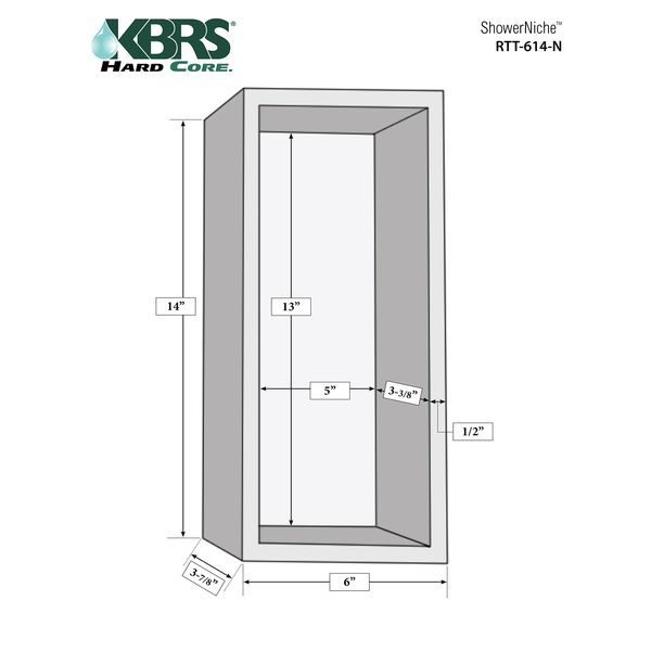 ShowerNiche 6" x 14" Tileable Soap/Shampoo Shower Niche