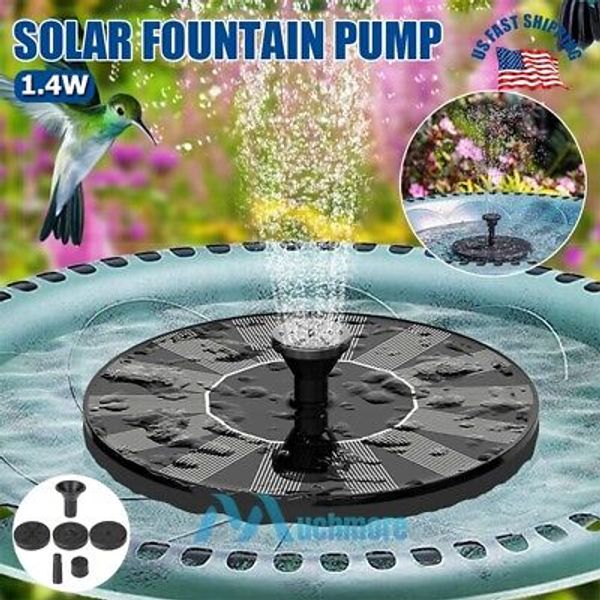 Solar Power Bird Bath Fountain Pump Upgrade 150L/H Solar Fountain with 4 Nozzles