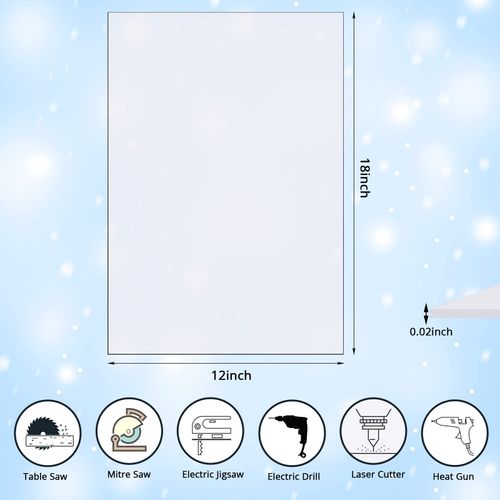 Zonon 5 Pcs Clear Polycarbonate Sheets 12 x 18 x 0.02 Inch Thin Plastic Sheet Resistant Plastic Panel Acrylic Board with Protective Paper for DIY Crafts Document Picture Frames Easy to Cut Bend Mold