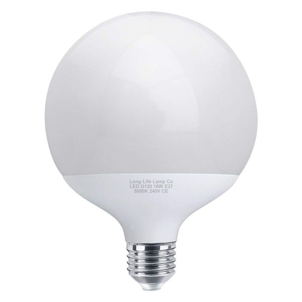 18w Round LED Globe Bulb E27 Edison Screw Base Cool White 5000k Equivalent to 162w