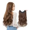 AISI HAIR Half Wig, Extensions, Collar, Curly, Women's, Wave, Loose, Fluffy, Clip Included, Light Brown, Heat Resistant, Small Face, Natural