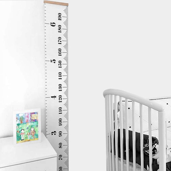 Kids Growth Chart, Hanging Height Measurement Ruler Wall Decals for Baby to Adult Home Child Room Decor 7.9 x 79in