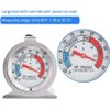 4*Refrigerator Freezer Thermometer Fridge DIAL Type Stainless Steel Hang Stand