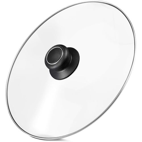 12 Inch Tempered Glass Pot Lid Compatible with Lodge 12 Inch Cast Iron Skillets, 7 Quart Dutch Ovens and Fits Other 12" Frying Pan, Fry Pan, Skillet, Wok, Clear