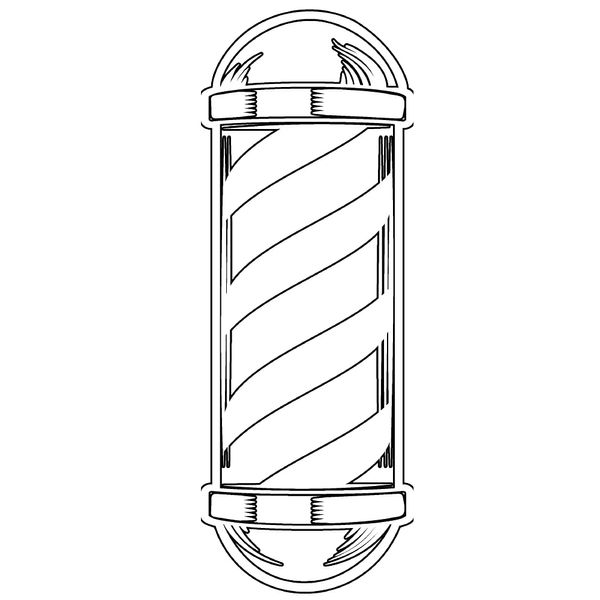 BarberMate Barber Pole Car Decal (White)