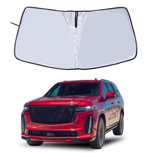 Windshield Sunshade Compatible with Cadillac Escalade 2021-2024 Foldable Windshield Sun Shade Protector, Reflective Sun Visor Privacy Block UV Rays Keep Your Car Cooler（B）